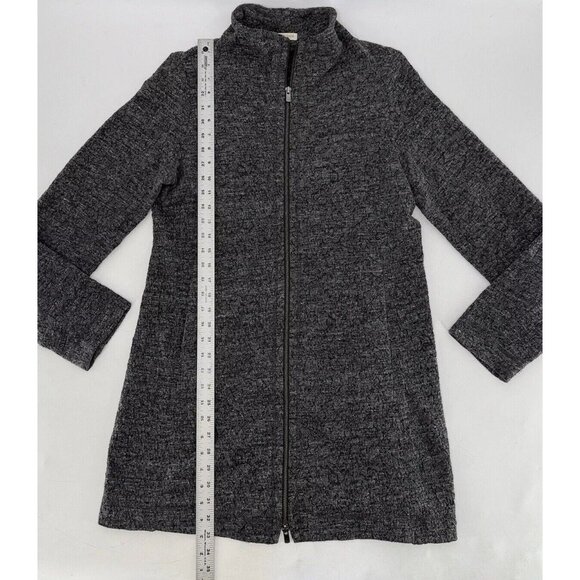 Eileen Fisher Stand Up Collar Jacket Gray Terrazzo Stretch Ripple Longline Sz Sm - Picture 11 of 13